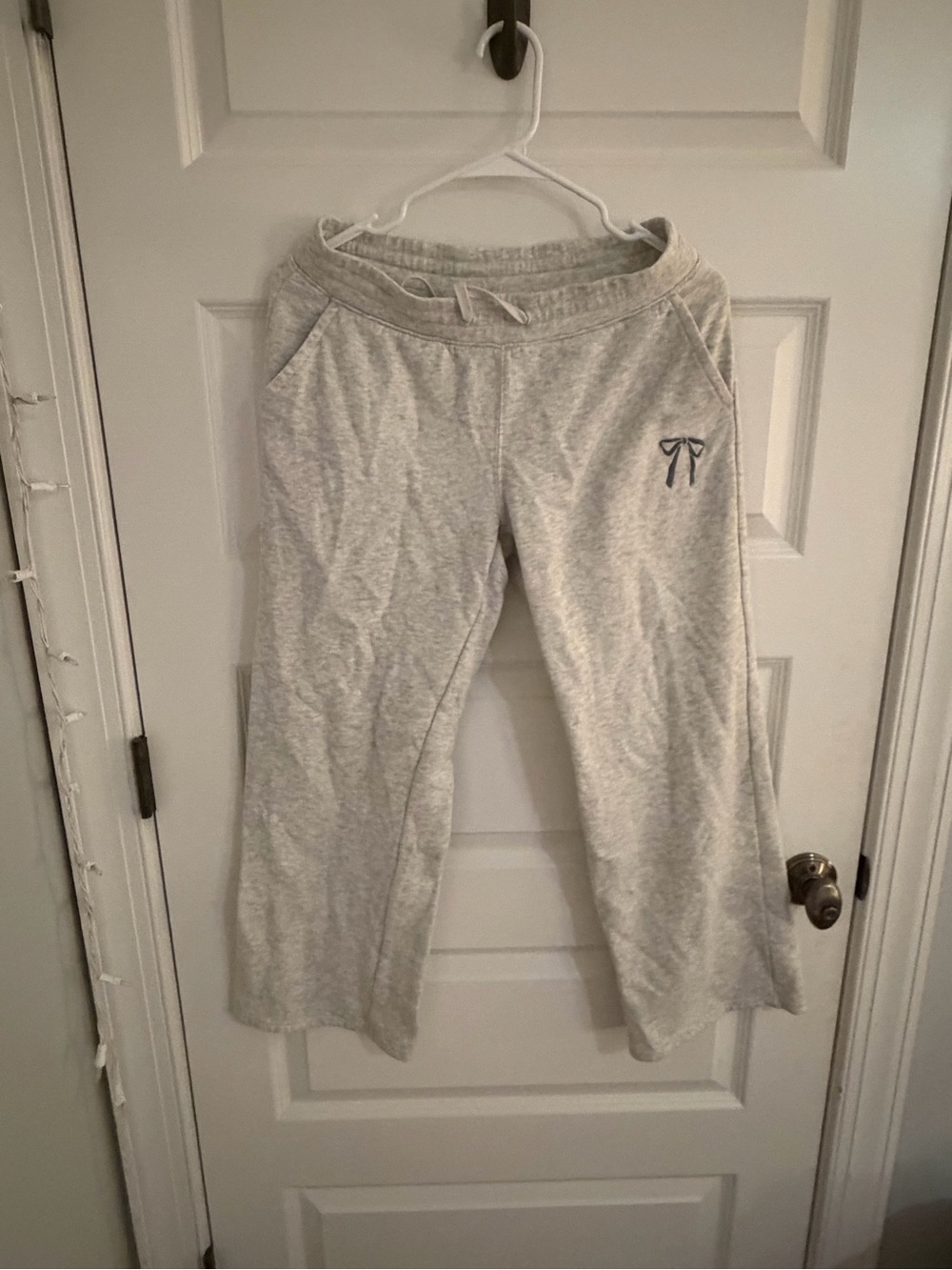 Hollister Light Gray Girls Sweatpants with Bow Accent